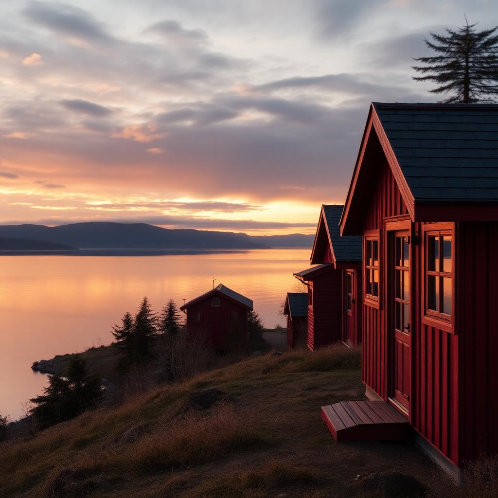 Lake Vättern at dusk